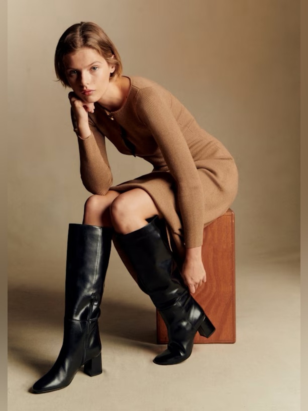Sézane Theodora Black Boot 38